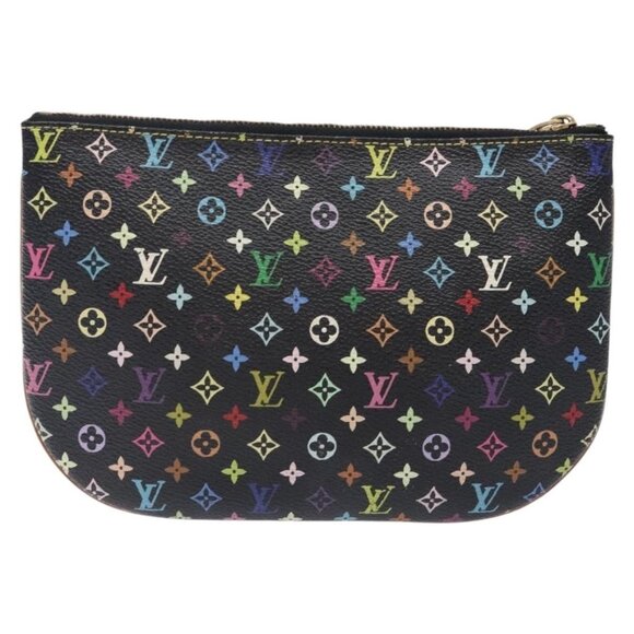 LOUIS VUITTON Monogram Multicolor Pochette GM Pouch Black M60027 LV Auth 134468 - Picture 3 of 16